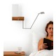 Cubo Left LED Plug In Wall Mount - Walnut / Aluminum / White Cubo Left LED Plug In Wall Mount - Walnut / Aluminum / White