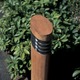 Ellipse Exterior Bollard - Teak Wood / White Ellipse Exterior Bollard - Teak Wood / White