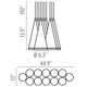 Fucsia 12 Light UL Suspension - /