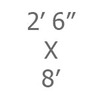 02ft 6in x 8ft
