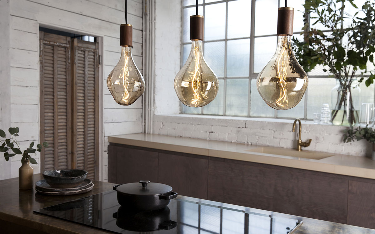 Pictured: Voronoi II Pendant Tala LED Light Bulbs