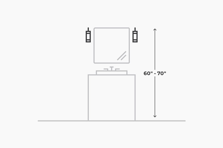 Bathroom Vanity Light Height Above Mirror Mirror Ideas