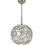 Palla Pendant - Antique Silver / Crystal