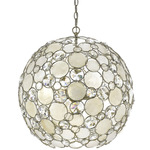 Palla Pendant - Antique Silver / Crystal