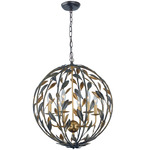 Broche Round Pendant - English Bronze / Antique Gold