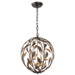 Broche Round Pendant - English Bronze/Antique Gold