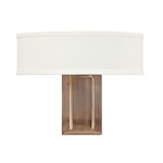 Hampton Wide Wall Light - Brushed Bronze / Off White Linen