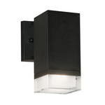 Edmund Outdoor Wall Sconce - Black / Frosted