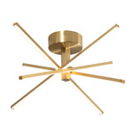 Jaxx Semi Flush Ceiling Light - Satin Brass / White Acrylic