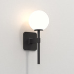 Tacoma Round Wall Sconce - Matte Black / White