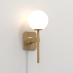 Tacoma Round Wall Sconce - Antique Brass / White