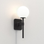 Tacoma Round Wall Sconce - Matte Black / White Ribbed