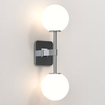 Tacoma Round Twin Wall Sconce - Polished Chrome / White