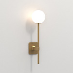 Tacoma Round Wall Sconce - Antique Brass / White