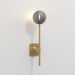 Tacoma Round Wall Sconce - Antique Brass / Smoke Ribbed