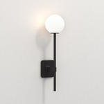 Tacoma Round Wall Sconce - Matte Black / White Ribbed