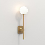 Tacoma Round Wall Sconce - Antique Brass / White Ribbed