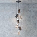 Fork Multi Light Pendant - Matte Black / Grey & Ivory