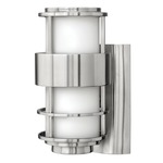 Saturn 120V Outdoor Wall Sconce w/ Opal Glass - Stainless Steel / Etched Opal