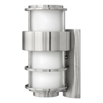 Saturn 120V Outdoor Wall Sconce w/ Opal Glass - Stainless Steel / Etched Opal