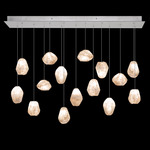 Natural Inspirations Quartz Linear Pendant - Silver Leaf / Natural Quartz