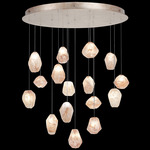 Natural Inspirations Quartz Multi Light Pendant - Gold Leaf / Natural Quartz