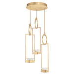 Delphi Round Multi Light Pendant - Gold Leaf