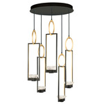 Delphi Round Multi Light Pendant - Black