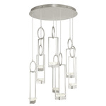 Delphi Round Multi Light Pendant - Silver Leaf