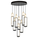 Delphi Round Multi Light Pendant - Black