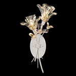 Azu Bouquet Wall Sconce - Silver Leaf / Crystal