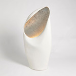 Cowl Table Lamp - White / Silver