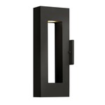 Atlantis Outdoor Wall Mount Lantern - Satin Black / Etched Glass