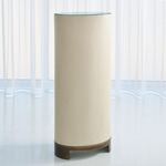 Ellipse Pedestal - Antique Brass / White