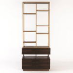 Oslo Etagere - Brass / Walnut