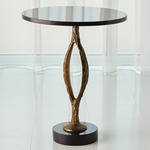 Pod Accent Table - Antique Gold / Black