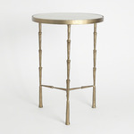 Spike Accent Table - Antique Brass / White