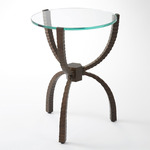 Teton Accent Table - Antique Bronze / Clear