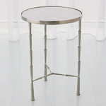 Spike Accent Table - Antique Nickel / White
