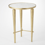 Jasper Accent Table - Brass / White