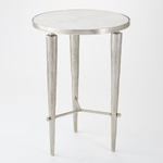 Jasper Accent Table - Nickel / White