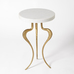 Silhouette Accent Table - Antique Gold / White