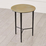 Circle Accent Table - Antique Brass / Black
