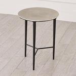 Circle Accent Table - Antique Nickel / Black