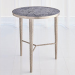 Hammered End Table - Antique Nickel / Grey