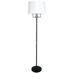Alpine Squared Candelabra Floor Lamp - Black / Satin Nickel / White Linen