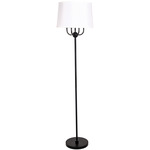 Alpine Curved Candelabra Floor Lamp - Black / Supreme Silver / White Linen