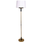 Alpine Floor Lamp - Antique Brass / Black / White Linen