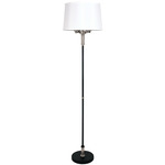 Alpine Floor Lamp - Black / Satin Nickel / White Linen