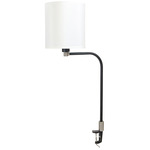 Aria Drum Clamp Table Lamp - Black / White Linen